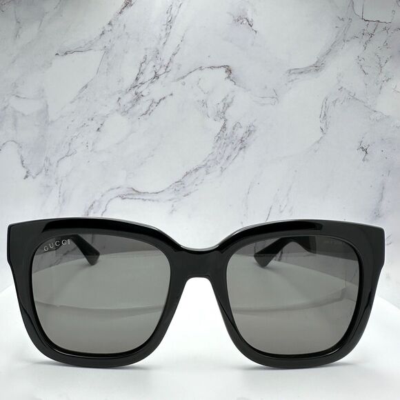 Gucci Black Square Gold GG Logo Made In Italy Authentic Men's Sunglasses - Picture 3 of 16